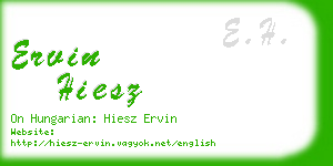ervin hiesz business card